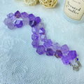 Natural Crystal Violet Prism Hook Clasp Full-beaded Adjustable Necklace