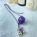 Natural Crystal 28mm Amethyst Dreamcatcher Style Adjustable Necklace