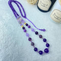 Natural Crystal Twikling Stars Full-Beaded Violet Adjustable Necklace