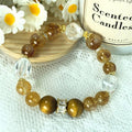 Golden Tiger Eye&Clear Quartz  8–12mm Solar System Guardian Bracelet
